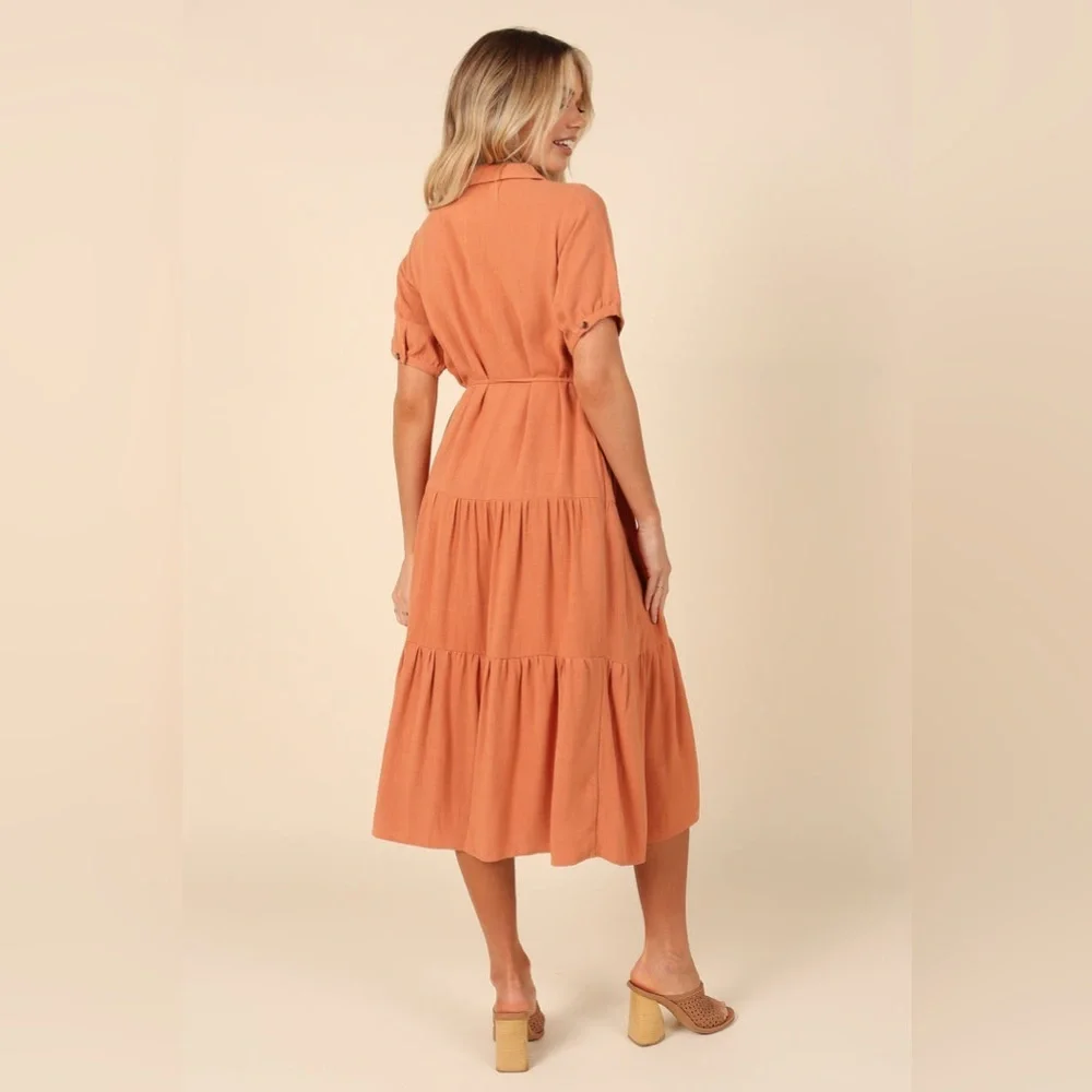 Petal & Pup Adara Midi Dress in Orange Size XL New with tag - Picture 3 of 11